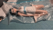 Yujie turns into a doll, kigurumi vacuum bag forced orgasm
